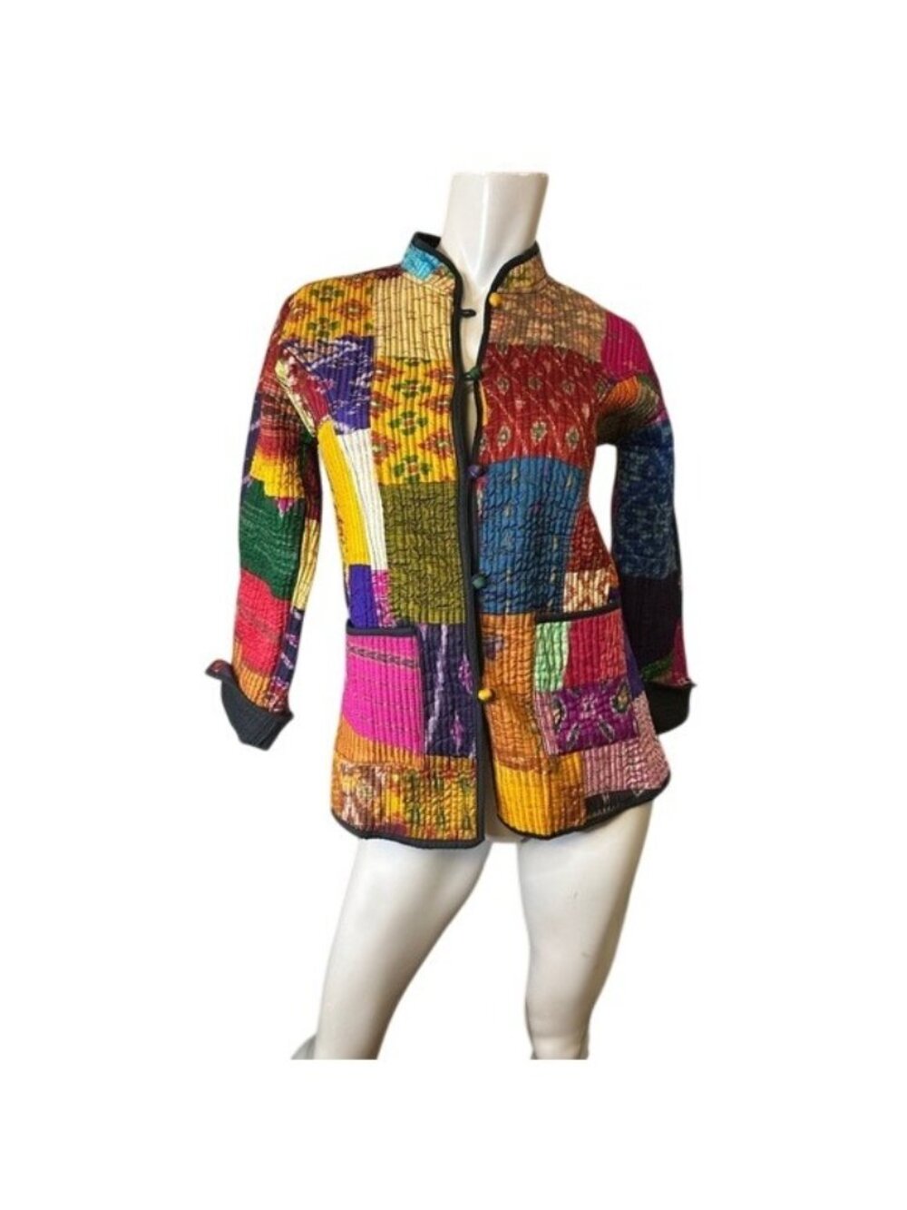Quilted Patchwork Kantha Jacket Art To Wear Boho Handmade India